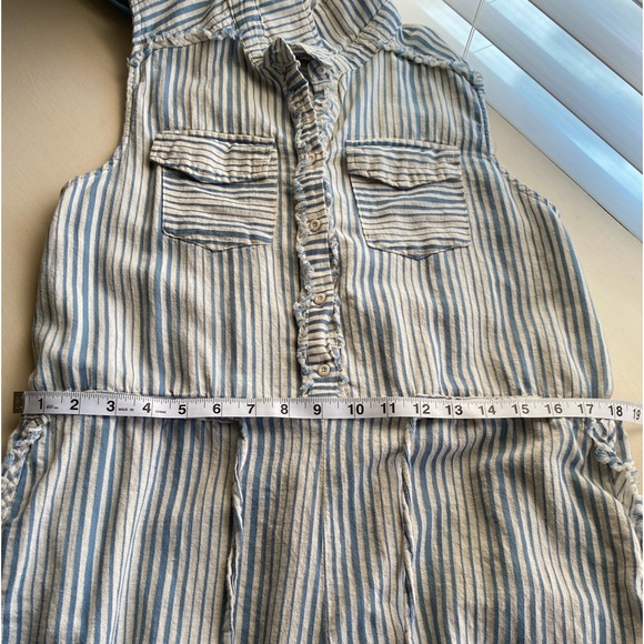 Mono B Jumpsuit Blue & Cream Size L - Picture 10 of 11